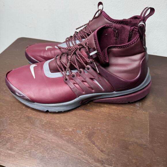 Nike Air Presto Mid‎ Utility Sneakers Burgundy Gray Men’s Size 8.5 main image 5